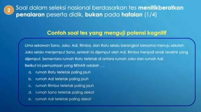 Contoh soal tes nalar SBMPTN.