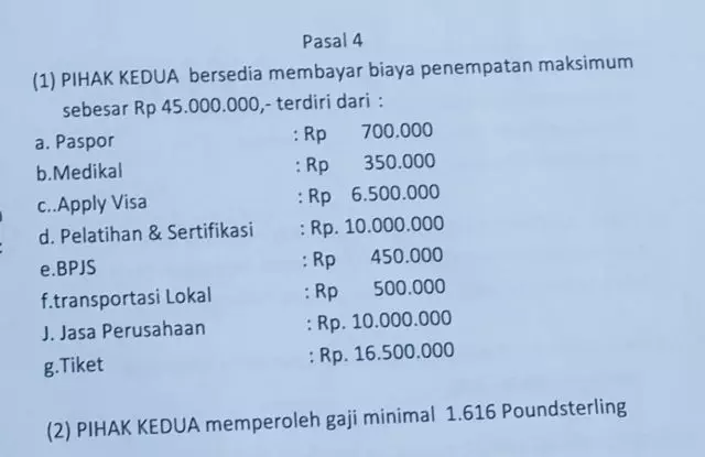 biaya keberangkatan pekerja musiman Indonesia.