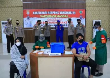 Jelang Hari Bhayangkara Ke-75, Polda Malut Adakan Vaksinasi COVID-19 Massal Gratis