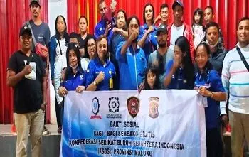 KSBSI Provinsi Maluku Gelar Bakti Sosial Bagi Sembako Gratis