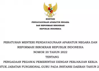 Pemerintah Kembali Buka Pengadaan PPPK Guru Tahun 2022