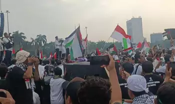 Suasana di kawasan Monas saat 