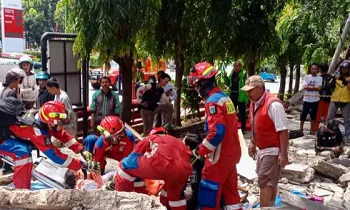 Tembok SPBU Pertamina Tebet di Jalan Prof Dr Soepomo, Tebet Barat, Jakarta Selatan