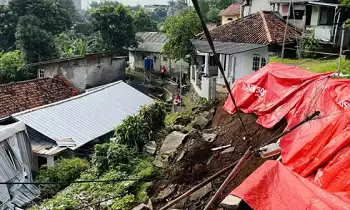 Lokasi longsor di Kelurahan Ciparigi, Kota Bogor