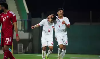 Dua pemain timnas Indonesia U-23 Witan Sulaeman dan Marselino Ferdinan