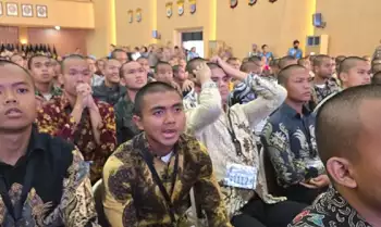 Suasana sidang akhir seleksi tingkat pusat taruna Akademi Kepolisian (Akpol) yang digelar di Auditorium Cendikia, Akademi Kepolisian Semarang, Jawa Tengah