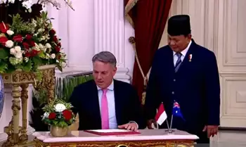 Presiden RI Prabowo Subianto menerima Wakil Perdana Menteri Australia Richard Marles untuk pertemuan bilateral di Istana Merdeka Jakarta, Minggu (20/10/2024).