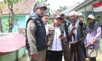 Permukiman warga di Kecamatan Sukatani, Kabupaten Bekasi, Jawa Barat