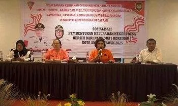 Kesbangpol Kota Ambon Gelar Sosialisasi Program Desa Bersinar, Senin (07/07/2025).Foto: Itin