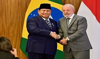 Presiden Prabowo Subianto Bersama Presiden Brazil Luiz Inácio Lula da Silva