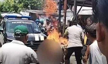 Kondisi Terkini Pencuri Motor yang Diikat dan Dibakar Massa di Surabaya