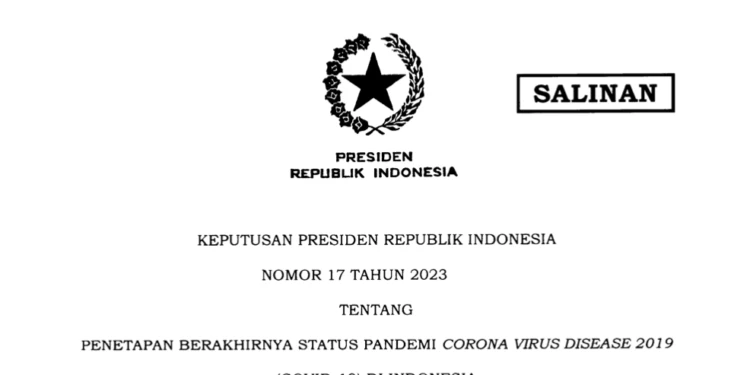 Inilah Keppres tentang Berakhirnya Status Pandemi COVID-19 di Indonesia 1 Inilah Keppres tentang Berakhirnya Status Pandemi COVID 19 di Indonesia